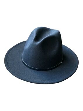 Fedora hat Black classic style felt western cowboy boho  one size